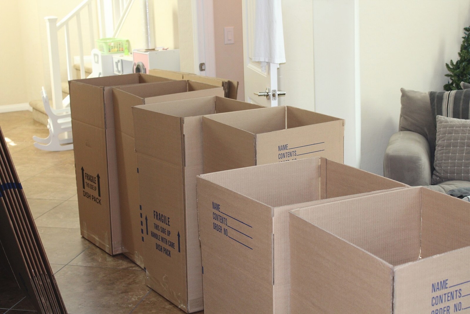Moving boxes in a home during a move